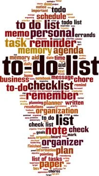 To-do list word cloud Stock Illustration