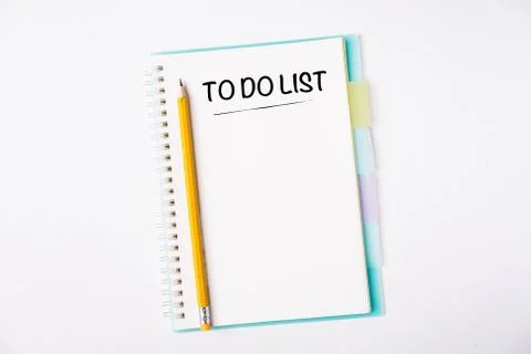 TO DO LIST wordings on a notebook on a table Stock Photos