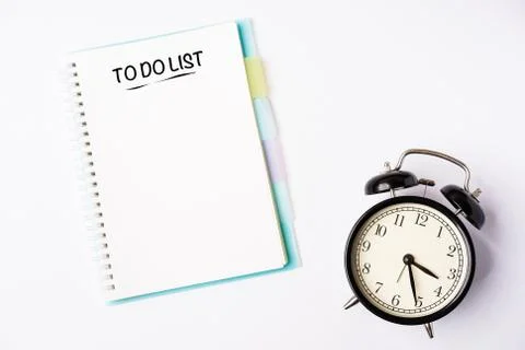 TO DO LIST wordings on a notebook on a table Stock Photos