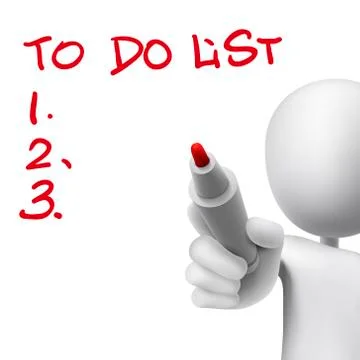 To do list words written by 3d man Stock Illustration