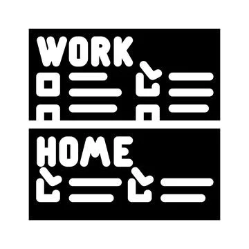 To-do lists with clear separation of work and life tasks glyph icon vector 스톡 일러스트
