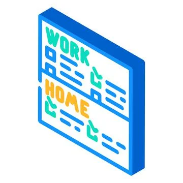 To-do lists with clear separation of work and life tasks isometric icon vector イラスト素材