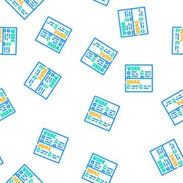 To-do lists with clear separation of work and life tasks vector seamless patt Stock Illustration