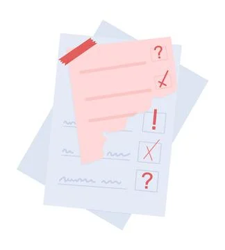 To do lists with marks semi flat color vector object Stock Illustration