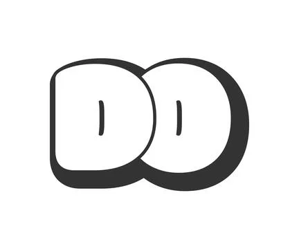DO logo, bubble comic lettering, rounded in graffiti style black and white .. Stock Illustration
