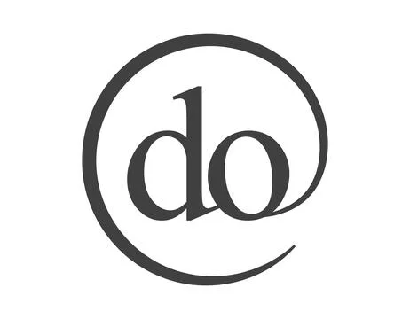 DO logo from two letter with circle shape email sign style. D and O round l.. イラスト素材