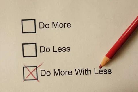 Do More With Less check boxes Stock Photos