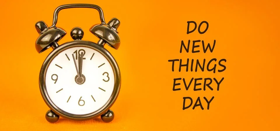 Do new things every day words symbol. Concept words Do new things every day.. Stock Photos