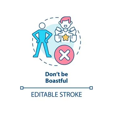 Do not be boastful concept icon Stock Illustration