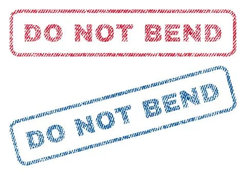 Do Not Bend Text Textile Seal Stamp Watermarks Stock Illustration