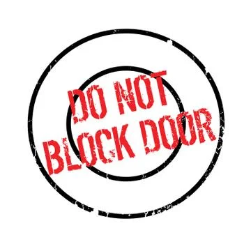 Do Not Block Door rubber stamp イラスト素材