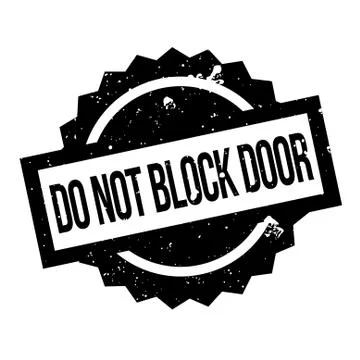 Do Not Block Door rubber stamp イラスト素材