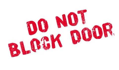 Do Not Block Door rubber stamp イラスト素材