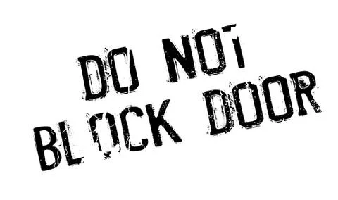 Do Not Block Door rubber stamp Stock Illustration