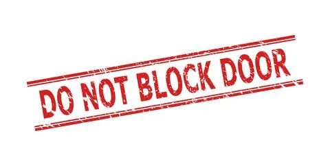 DO NOT BLOCK DOOR Stamp with Grunge Style and Double Parallel Lines Stock Illustration