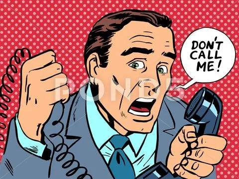 Do not call me male phone stress Stock Illustration