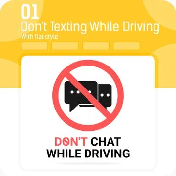 Do not chatting while driving premiun icon with flat style Illustrazione stock