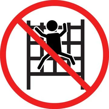 Do not climbing icon on white background. No climbing allowed sign. Stock Illustration