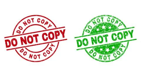 DO NOT COPY Round Stamp Seals with Scratched Style Illustrazione stock