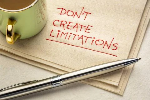 Do not create limitations - napkin doodle do not create limitations - insp... Stock Photos