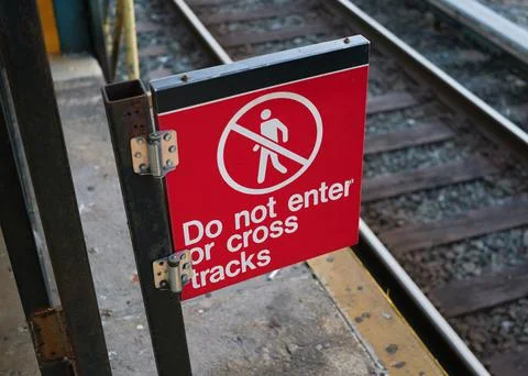 Do not cross tracks Fotos Stock