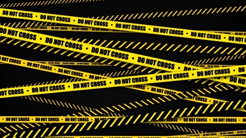 Do Not Cross Warning Tape Background with Yellow Safety Barrier Stock Footage 342586508