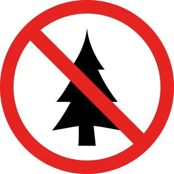 Do not cut down Christmas tree sign. Stock Illustration