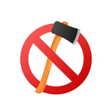Do not cut down tree sign. Agricultural tools. Vector stock illustration. Stock Illustration