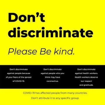 Do not discriminate, please be kind. Design for World mental health day. on.  Stock Illustration