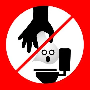 Do not Dispose tissue paper- toilet vector Stock Illustration