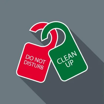 Do not disturb and clean up door hangers icon Stock Illustration