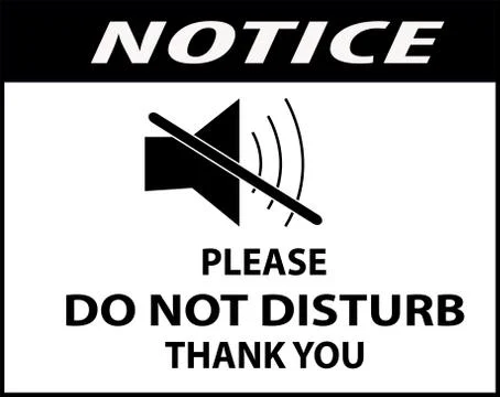 Do not disturb board sign or notice Stock Illustration