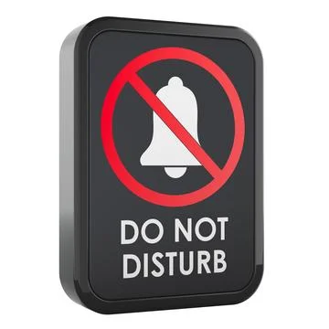 Do Not Disturb button with crossed bell icon. 3d rendering Illustration