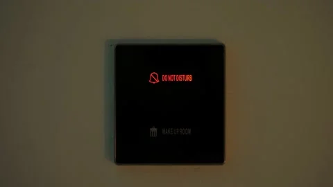 Do not disturb. close-up. the sign is lit in red. electronic plate. a digital Video stock 171878427