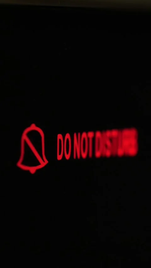 Do not disturb. close-up. the sign is lit in red. electronic plate. a digital Video stock 322514581