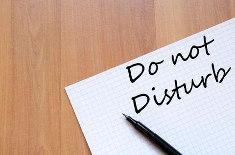 Do not disturb concept Notepad Stock Photos