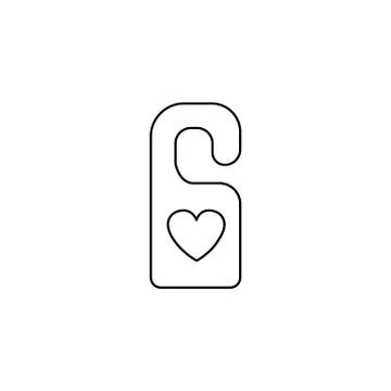 Do not disturb with heart solid icon, door hanger Stock Illustration