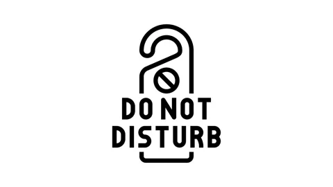 Do not disturb hybrid work line icon animation Stock Footage 326124119