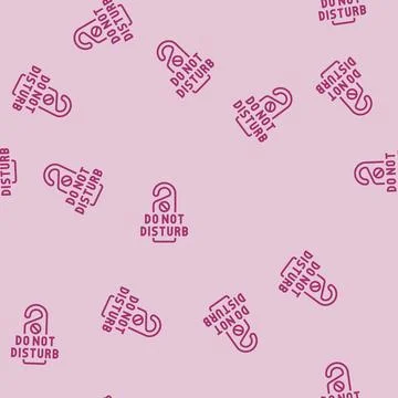 Do not disturb hybrid work line seamless pattern Stock Illustration