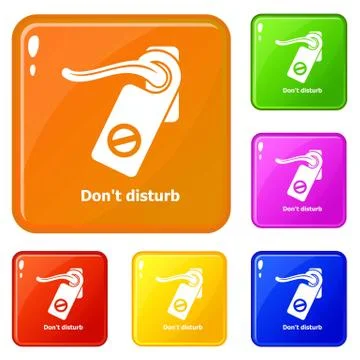 Do not disturb icons set vector color Stock Illustration
