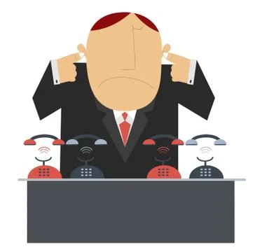 Do not disturb the man Stock Illustration