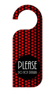 Do not disturb red dotted door hanger, vector design Stock Illustration