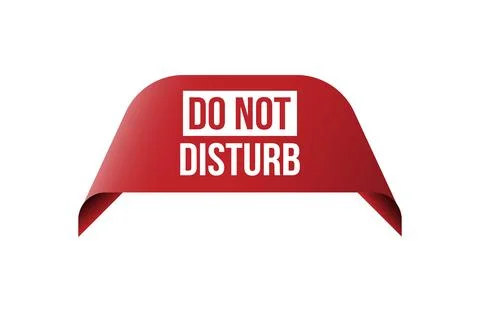 Do not disturb red ribbon label banner. Stock Illustration