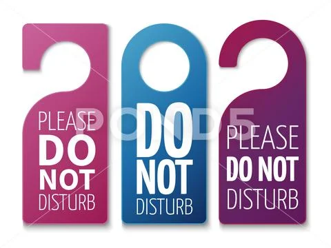 Please close the door sign collection Royalty Free Vector