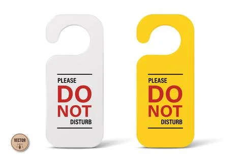 Do Not Disturb Sign, 3d Vector Illustration. 3d Do Not Disturb Door Hanger. W イラスト素材
