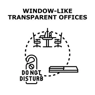 Do not disturb sign in transparent office concept Stock Illustration