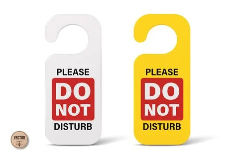 Do Not Disturb Sign, Vector Illustration. 3d Do Not Disturb Door Hanger. Whit イラスト素材
