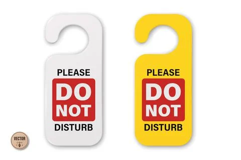 Do Not Disturb Sign, Vector Illustration. 3d Do Not Disturb Door Hanger. Whit イラスト素材