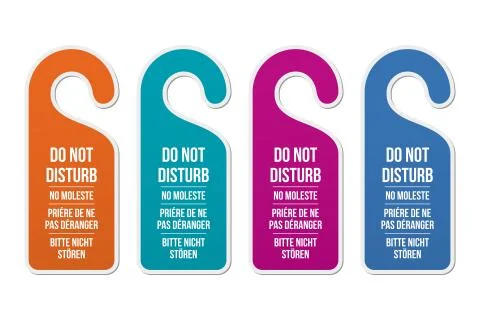 Do not disturb signs. Different languages Stock-Illustration
