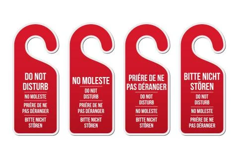 Do not disturb signs. Different languages Stock-Illustration